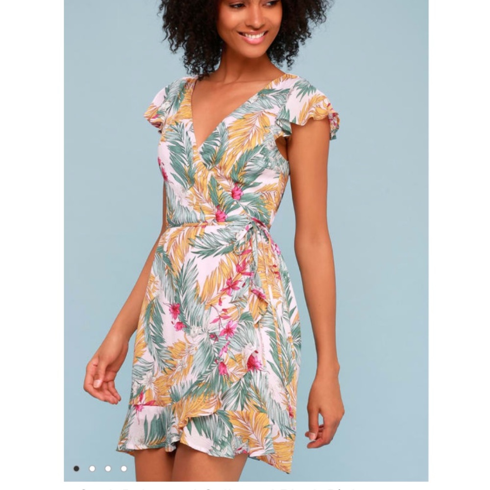 LULUs tropical wrap dress